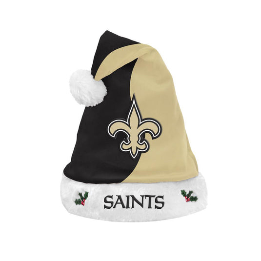 Bonnet de Père Noël en peluche bicolore New Orleans Saints NFL