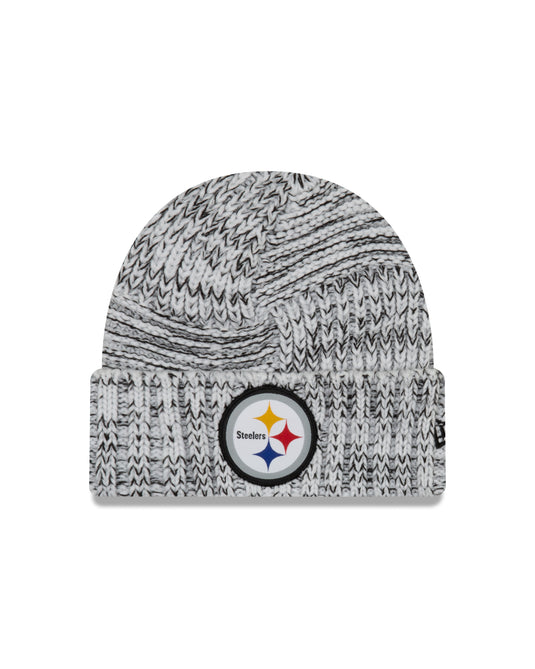 Tuque en tricot à revers avec logo de l'équipe Sideline New Era des Pittsburgh Steelers de la NFL pour femmes