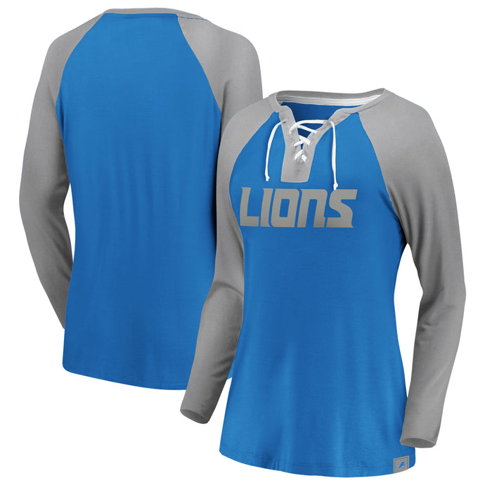 Ladies' Detroit Lions NFL Fanatics Break Out Play Lace-Up Long Sleeve