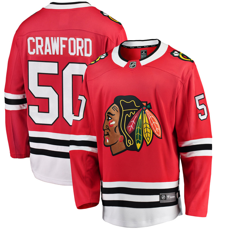 Chargez l&#39;image dans la visionneuse de la galerie, Corey Crawford Chicago Blackhawks NHL Fanatics Breakaway Maillot Domicile
