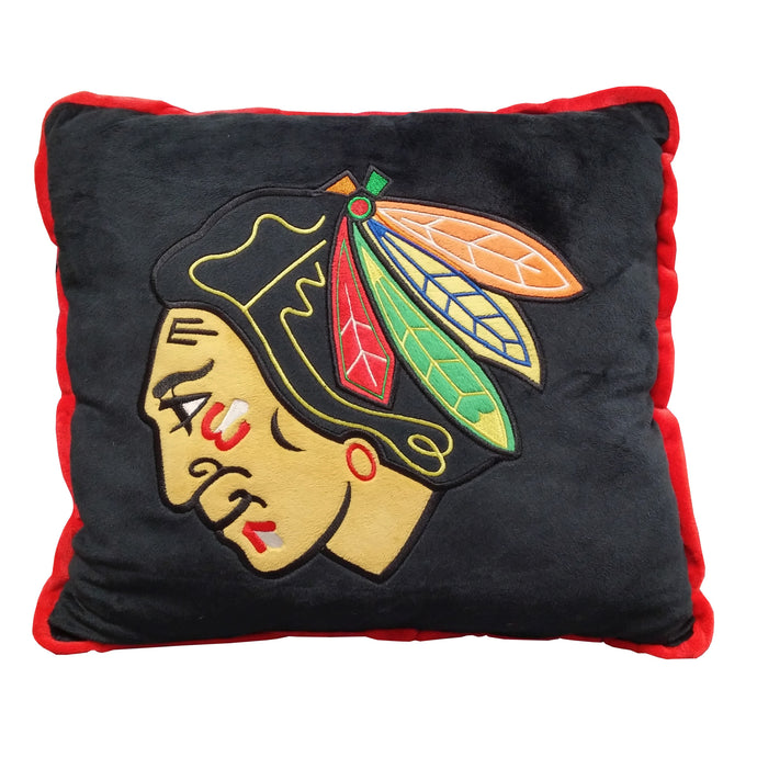 Coussin à bordure contrastée des Blackhawks de Chicago