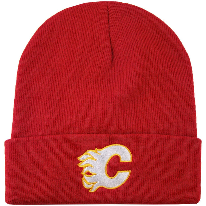 Bonnet en tricot à revers de base NHL des Flames de Calgary