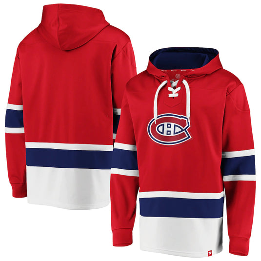 Montreal Canadiens NHL Dasher Iconic Power Play Lace-Up Hoodie