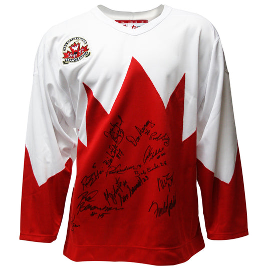 Maillot d'Équipe Canada 1972 dédicacé par 12 joueurs