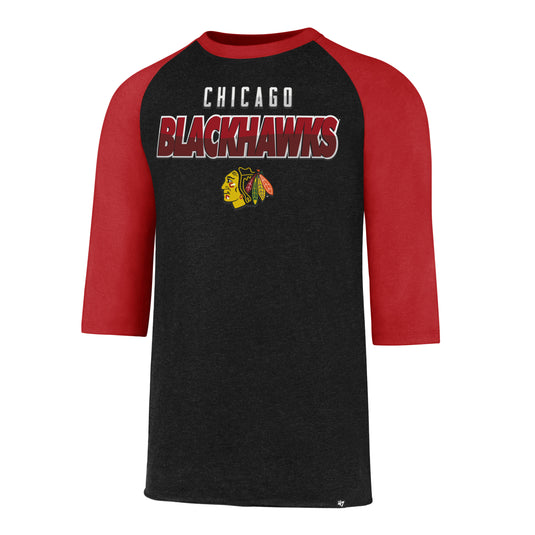 T-shirt raglan du club de la LNH des Blackhawks de Chicago