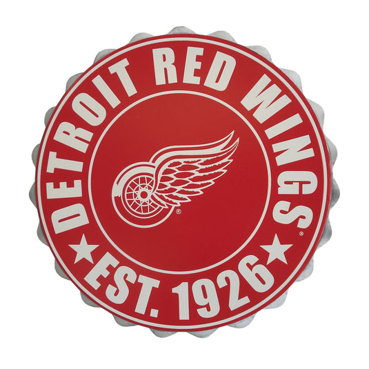 Detroit Red Wings NHL Bottle Cap Wall Logo