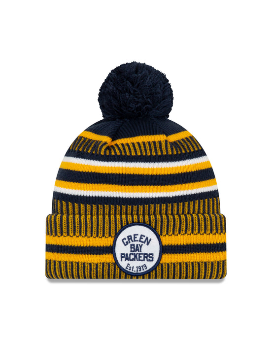 Green Bay Packers NFL New Era Sideline Home Tuque en tricot à revers avec logo Alt officiel