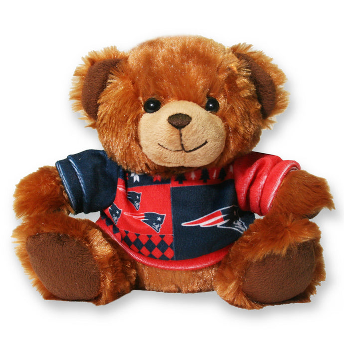 Ours pull laid en peluche des Patriots de la Nouvelle-Angleterre de 7,5 po