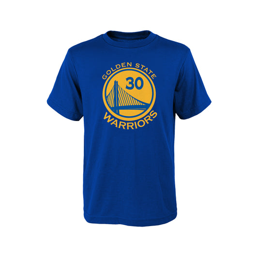 T-shirt avec nom et numéro de réplique plate de la NBA des Golden State Warriors de Stephen Curry pour jeunes