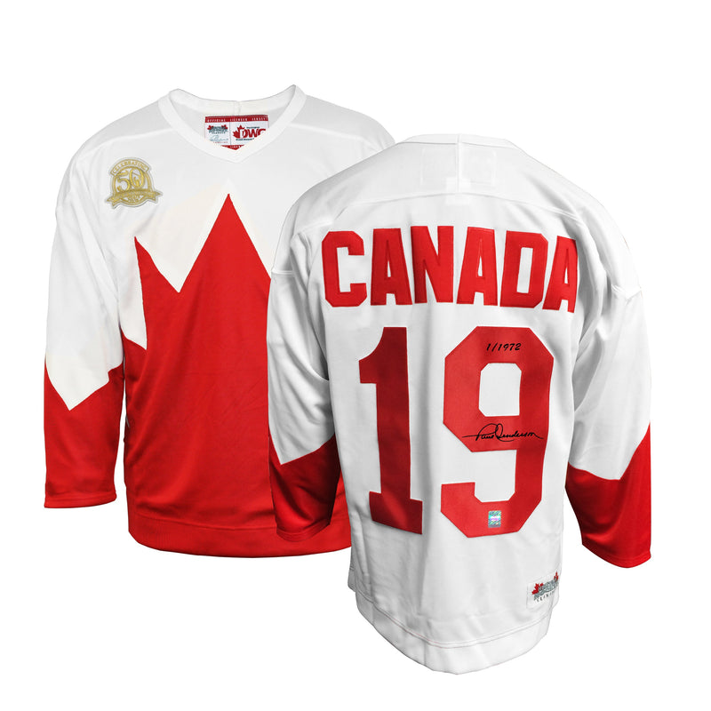 Load image into Gallery viewer, 50th Anniversary Paul Henderson Signed Limited Edition Team Canada 1972 Away Jersey
