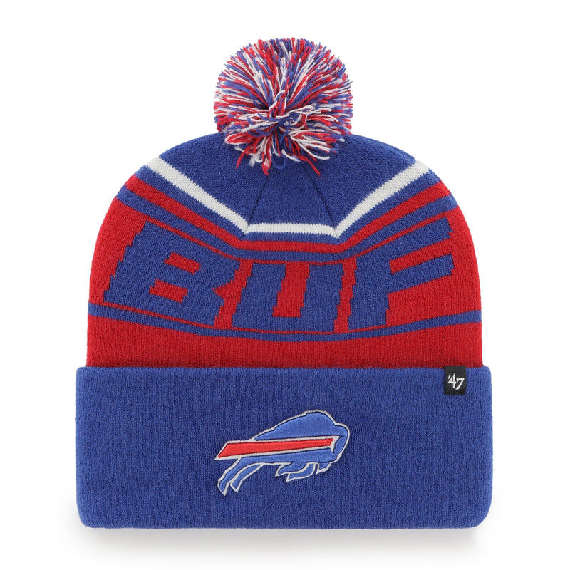 Chargez l&#39;image dans la visionneuse de la galerie, Tuque en tricot à pompon à revers stylet NFL Buffalo Bills
