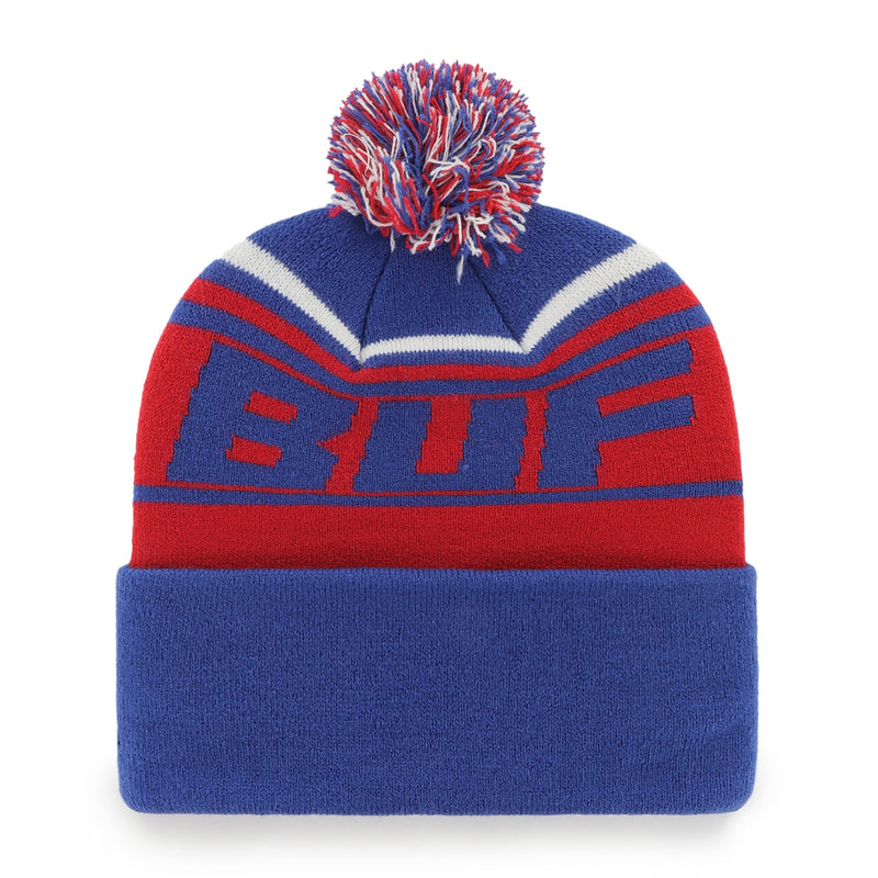 Chargez l&#39;image dans la visionneuse de la galerie, Tuque en tricot à pompon à revers stylet NFL Buffalo Bills
