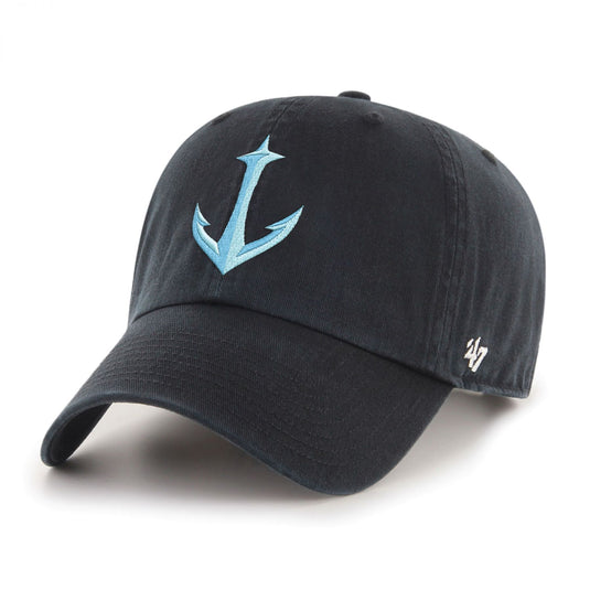 Seattle Kraken NHL Anchor Logo Black Clean Up Cap