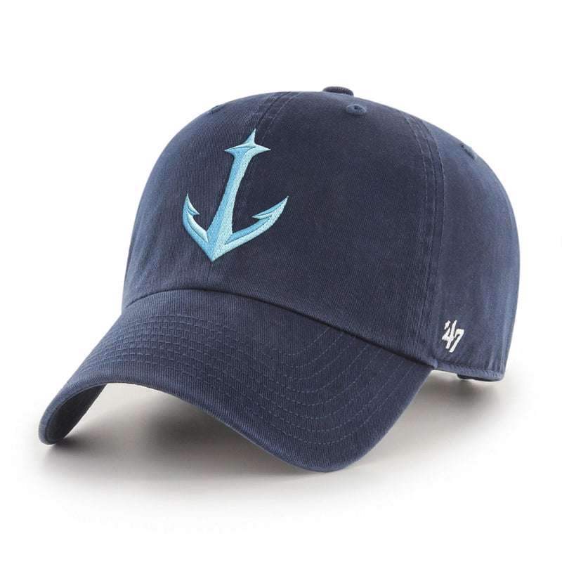 Load image into Gallery viewer, Seattle Kraken NHL Anchor Logo Navy Clean Up Cap
