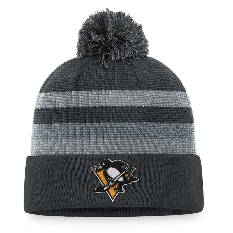 Chargez l&#39;image dans la visionneuse de la galerie, Tuque en tricot à revers de glace pour domicile de la LNH des Penguins de Pittsburgh
