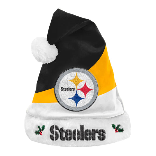 Bonnet de Père Noël color block des Steelers de Pittsburgh