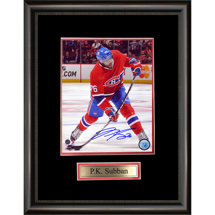 Photo encadrée signée par PK Subban des Canadiens de Montréal