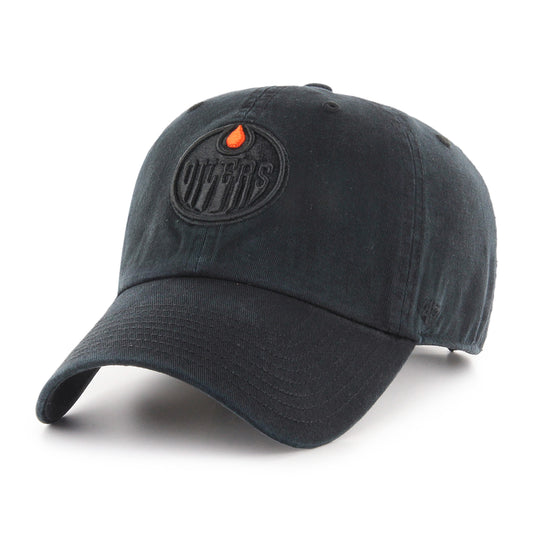 Casquette noire sur noire des Oilers d'Edmonton de la LNH