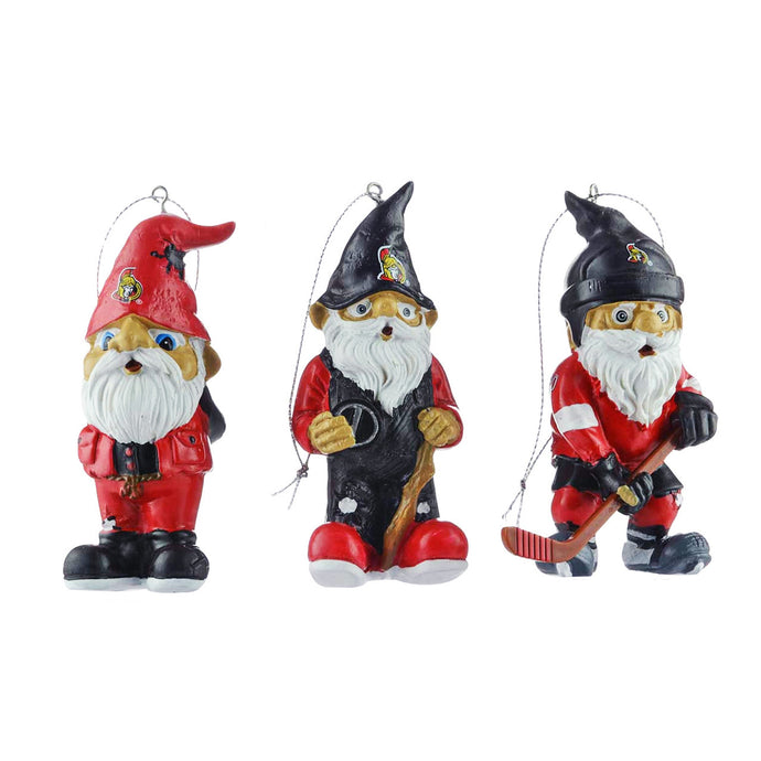 Ottawa Senators 3Pk Gnome Ornament Set