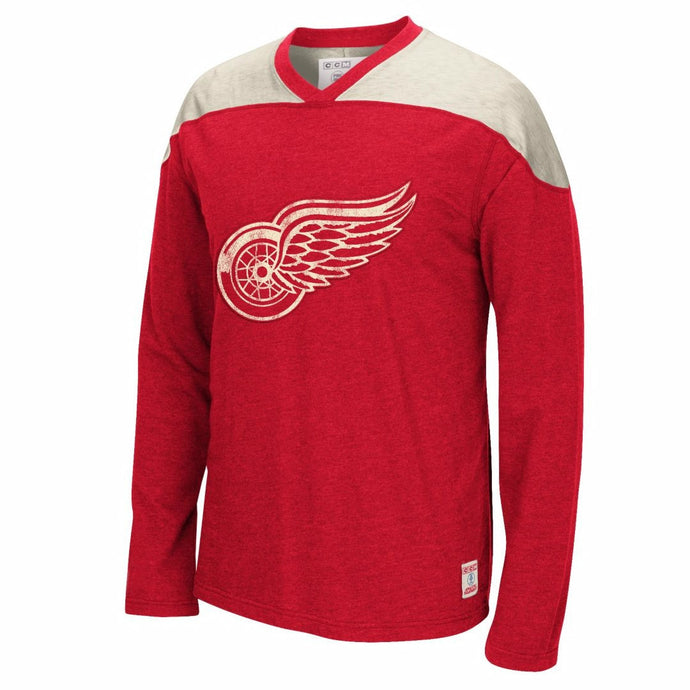 Detroit Red Wings NHL CCM Long Sleeve Applique Crew