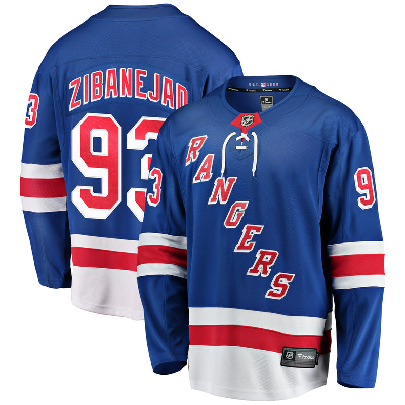 Chargez l&#39;image dans la visionneuse de la galerie, Mika Zibanejad New York Rangers NHL Fanatics Breakaway Maillot Domicile
