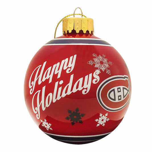 Montreal Canadiens Printed Glass Ball Ornament
