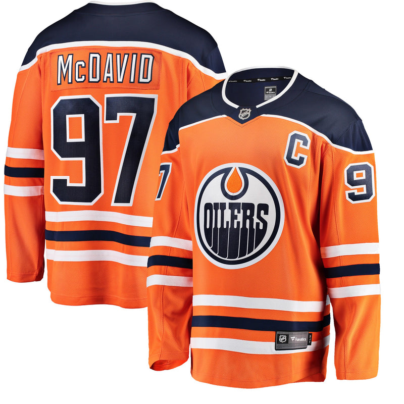 Chargez l&#39;image dans la visionneuse de la galerie, Connor McDavid Edmonton Oilers NHL Fanatics Breakaway Maillot Domicile
