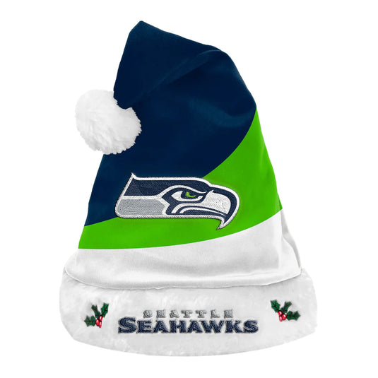 Bonnet de Père Noël color block des Seahawks de Seattle
