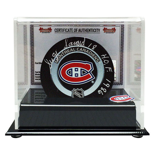 Serge Savard Signed Montreal Canadiens Puck