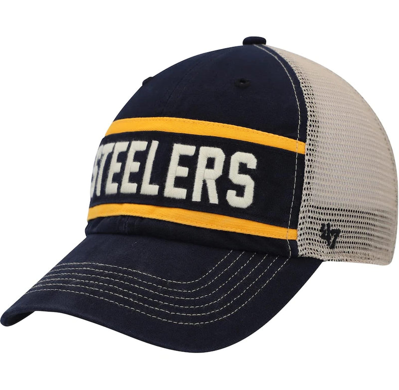 Load image into Gallery viewer, Pittsburgh Steelers NFL &#39;47 Juncture Trucker Clean Up Snapback Cap
