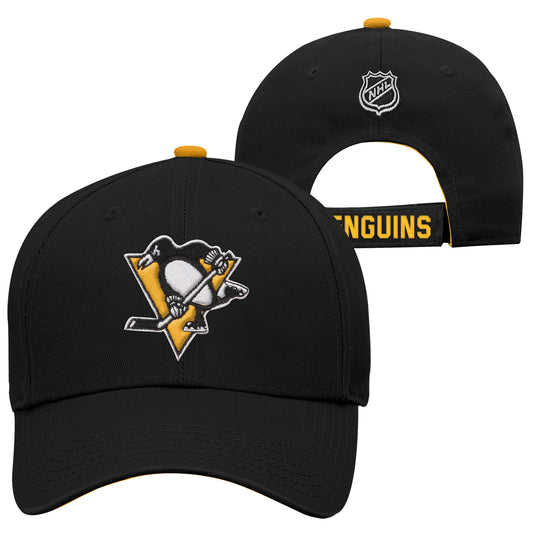 Casquette réglable structurée de base de la LNH des Penguins de Pittsburgh pour jeunes