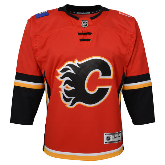 Maillot domicile Premier de la LNH des Flames de Calgary pour jeunes