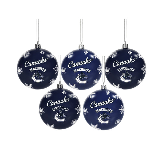 Vancouver Canucks 5 Pack Snowflake Shatterproof Ornaments