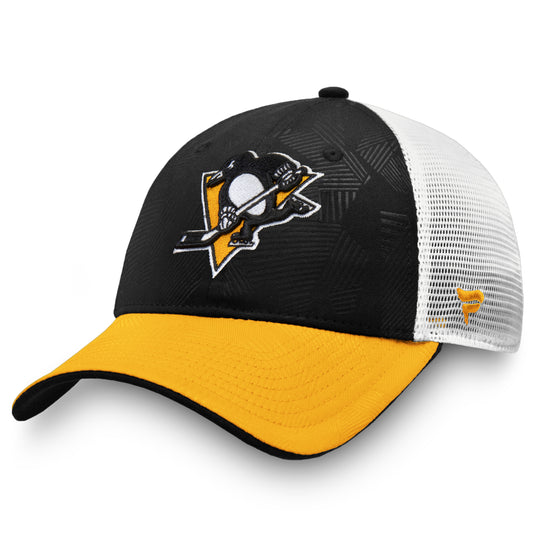 Casquette réglable de camionneur emblématique des Penguins de Pittsburgh de la LNH révise