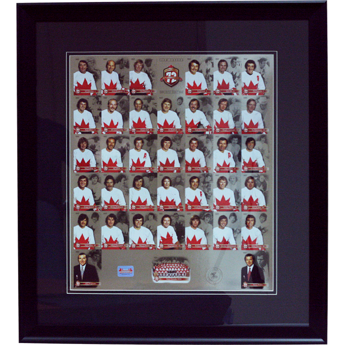 Team Canada '72 Summit Series 35th Anniversary Framed Un-Cut Limited Edition Collector Card Set