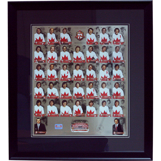 Team Canada '72 Summit Series 35th Anniversary Framed Un-Cut Limited Edition Collector Card Set