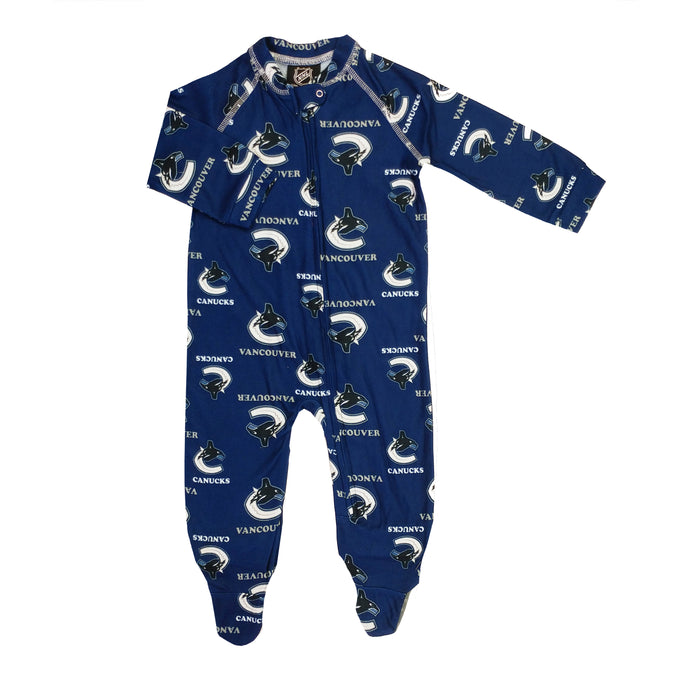 Combinaison zippée raglan des Canucks de Vancouver NHL pour bébé