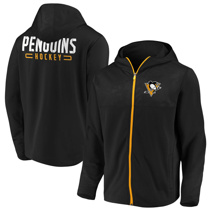 Sweat à capuche entièrement zippé NHL Defender Mission Primary des Penguins de Pittsburgh