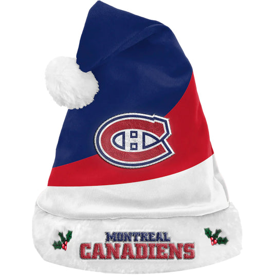 Bonnet de Père Noël en peluche 3 tons NHL des Canadiens de Montréal