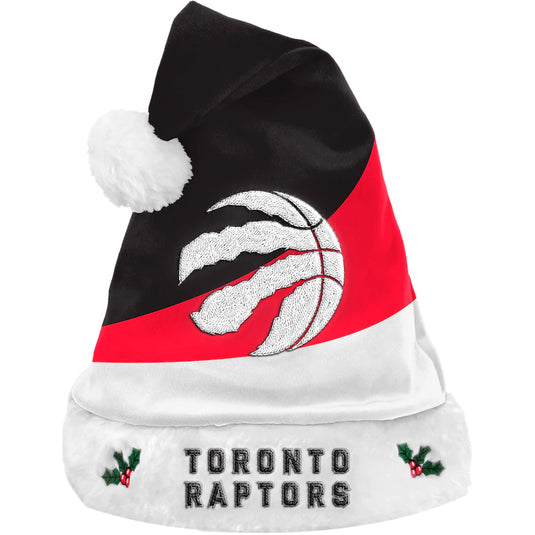 Bonnet de Père Noël en peluche 3 tons NBA des Raptors de Toronto