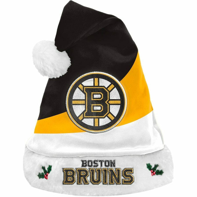 Boston Bruins NHL Plush Santa Hat