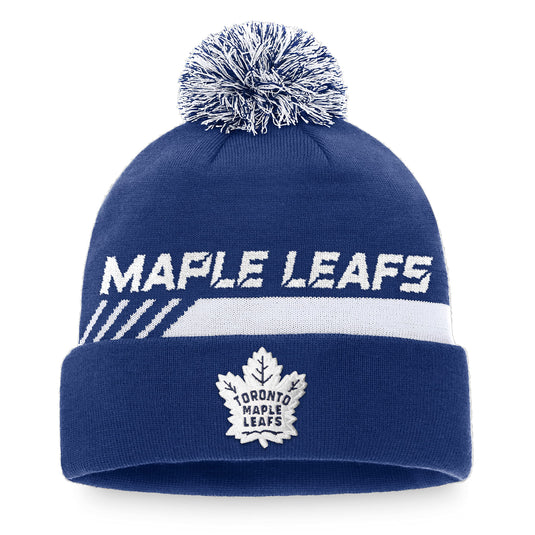 Tuque en tricot à revers des vestiaires de la LNH des Maple Leafs de Toronto