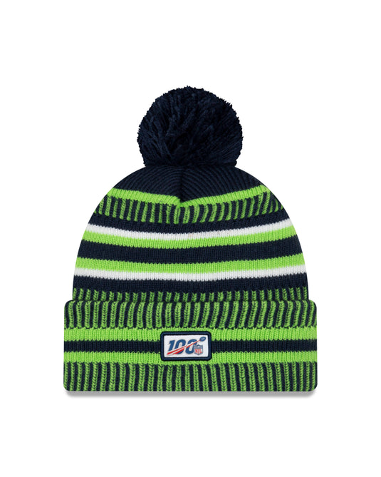 Seattle Seahawks NFL New Era Sideline Home Tuque officielle en tricot à revers