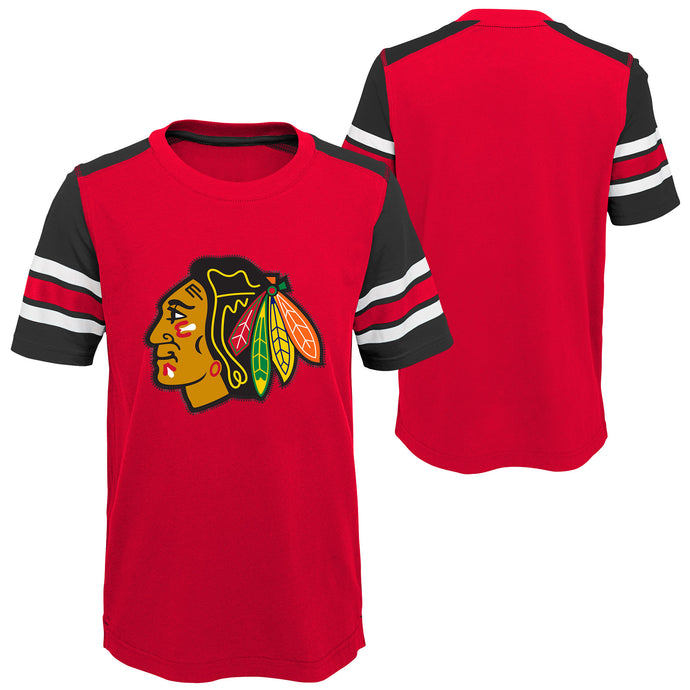 T-shirt tendance pour jeunes des Blackhawks de Chicago de la LNH Crashing The Net