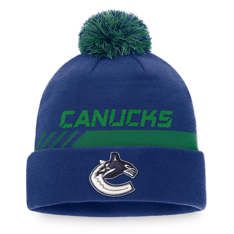 Chargez l&#39;image dans la visionneuse de la galerie, Tuque en tricot à revers des vestiaires de la LNH des Canucks de Vancouver
