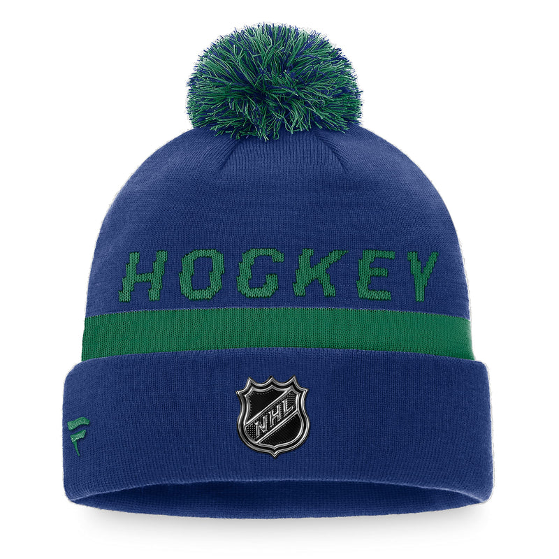 Chargez l&#39;image dans la visionneuse de la galerie, Tuque en tricot à revers des vestiaires de la LNH des Canucks de Vancouver
