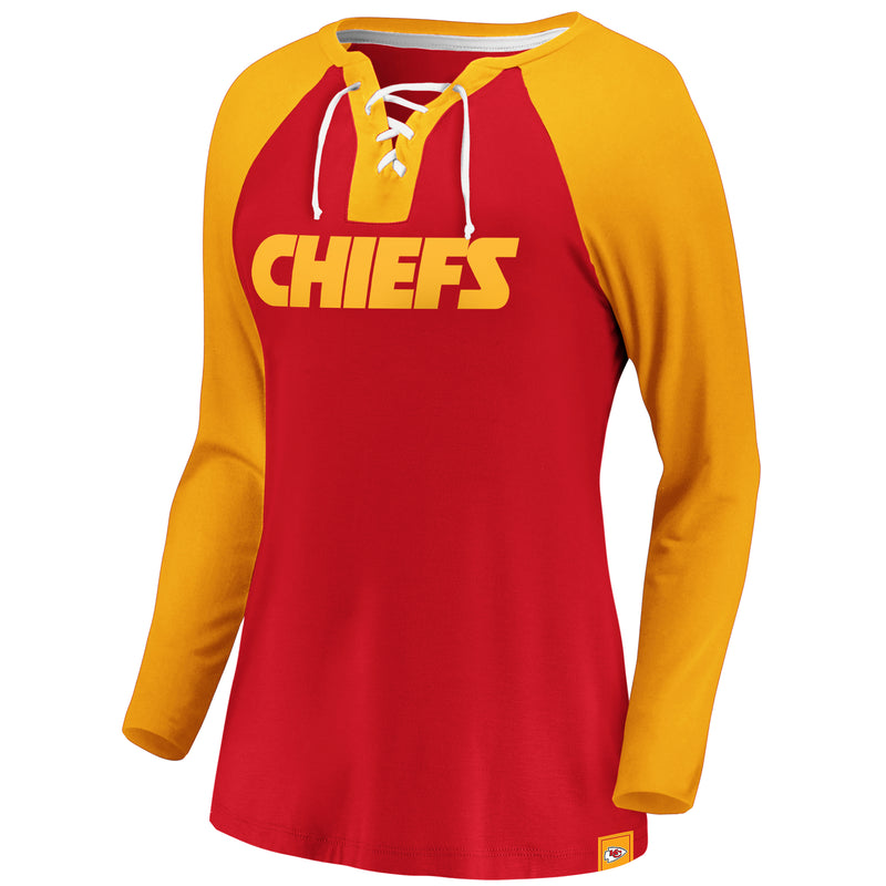 Load image into Gallery viewer, Ladies&#39; Kansas City Chiefs NFL Fanatics Break Out Play Lace-Up Long Sleeve
