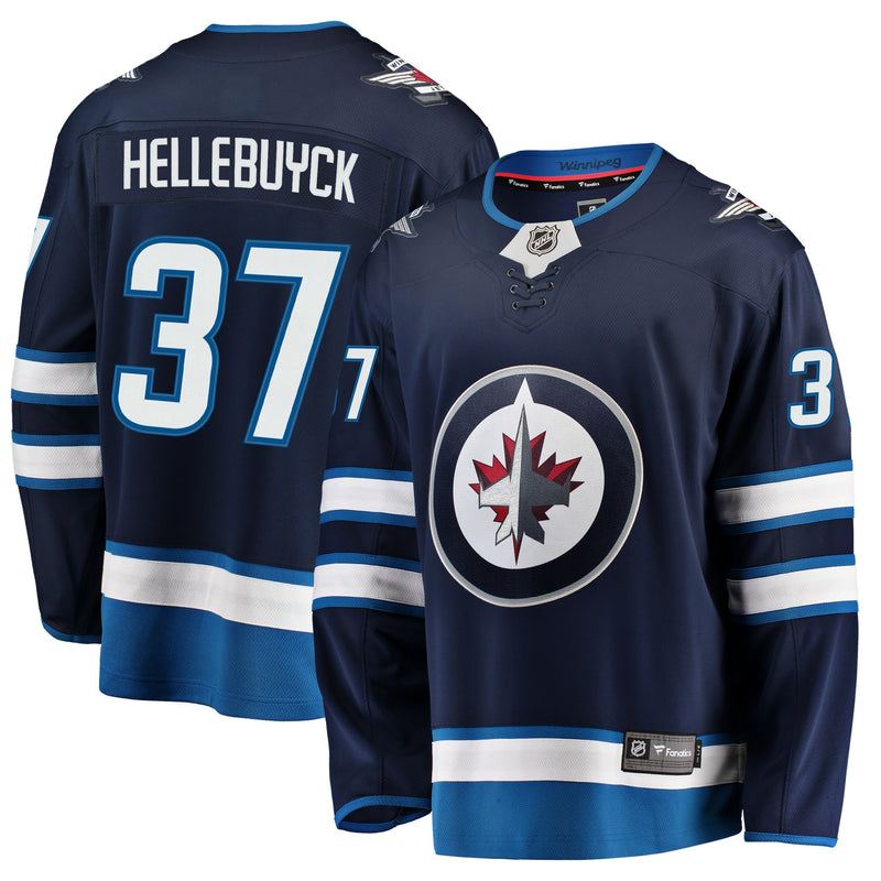 Chargez l&#39;image dans la visionneuse de la galerie, Connor Hellebuyck Winnipeg Jets NHL Fanatics Breakaway Maillot Domicile
