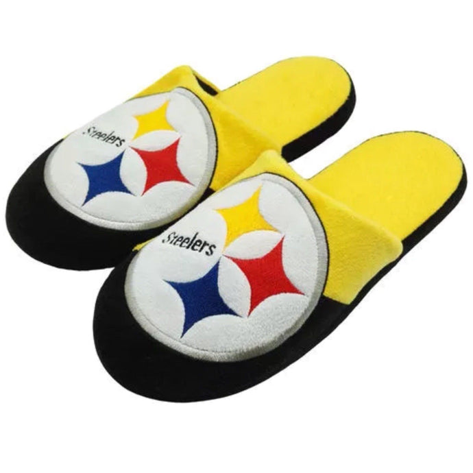 Pantoufles à gros logo NFL des Steelers de Pittsburgh