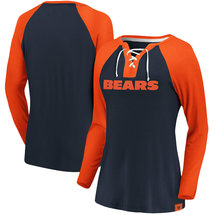 Ladies' Chicago Bears NFL Fanatics Break Out Play Lace-Up Long Sleeve